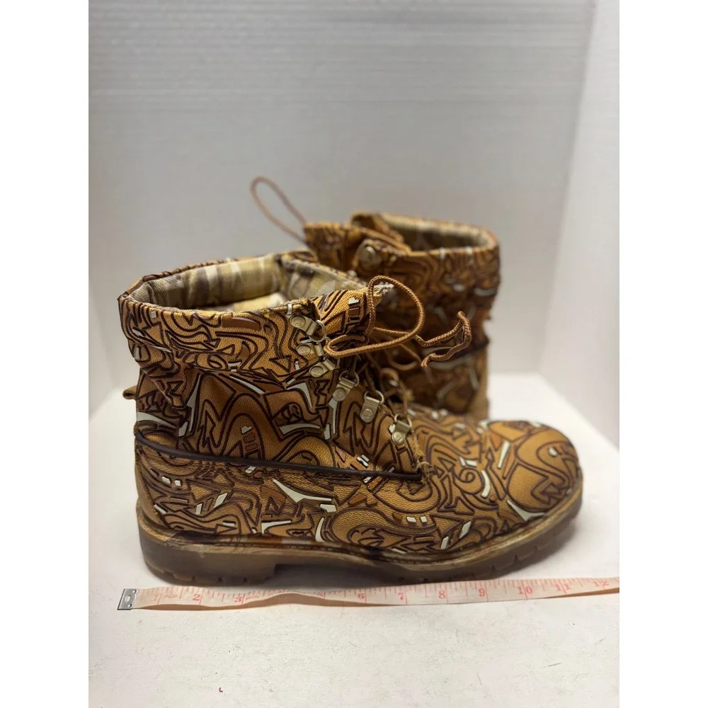 Timberland Rare 6 Inch Premium Graffiti Laser Etched Camo Boots Mens 11.5 77578